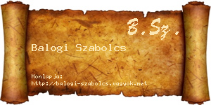 Balogi Szabolcs névjegykártya