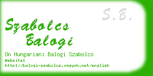 szabolcs balogi business card